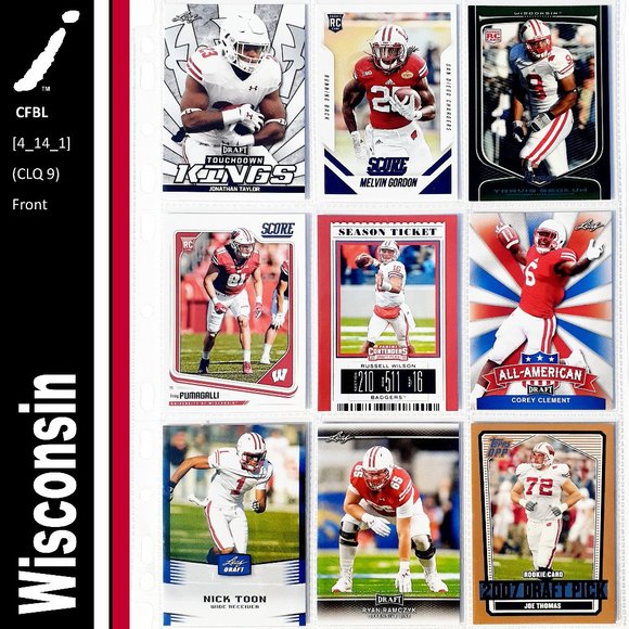NCAA Other - Wisconsin Badgers 9 Card Lot - CFBL [4_14_1]